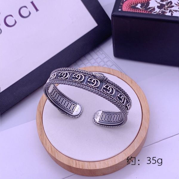 

sterling silver bracelet vintage snake pattern open bracelet couple trendy personality bracelet fashion jewelry supply, Black