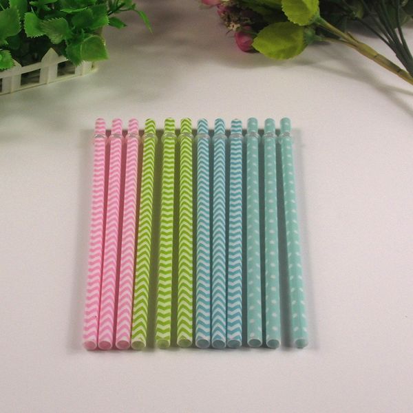 

5pcs/lot whosale painted hard stripped plastic drinking straw with affixed ser hh16099