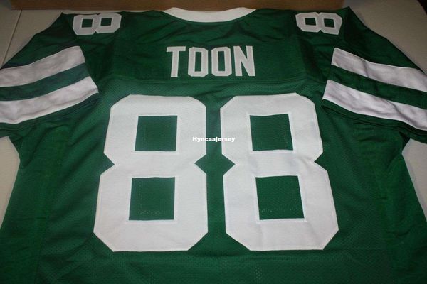 

retro #88 al toon custom mitchell & ness jersey green stitching men's football jerseys college ncaa, Black;red