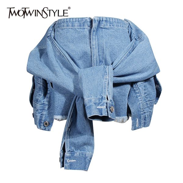 

twotwinstyle повседневного asymmetrocial шорты женщина высокой талия кисточка два способ носить короткую тоскуют по женской моде одежде 2020, White;black