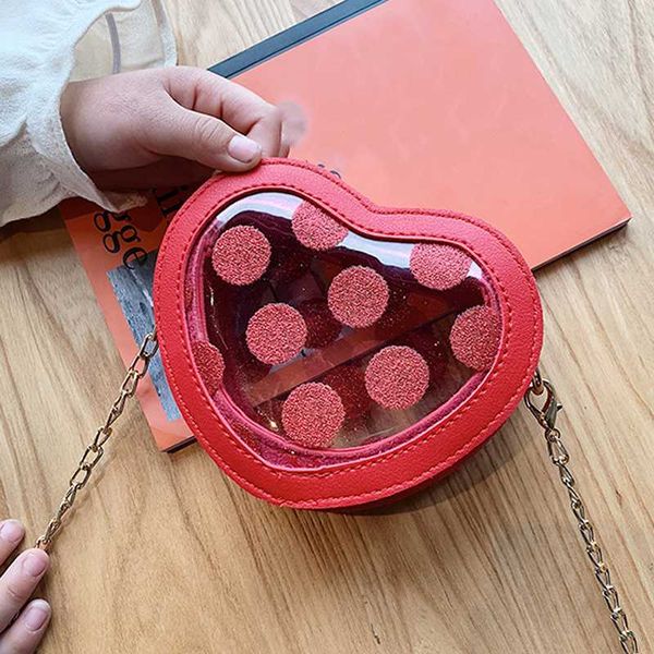 

2020 summer girl crossbody bag fashion pu heart shape children's messenger bag female shoulder bags handbag