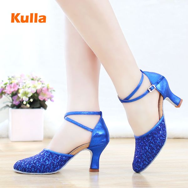 

soft sole women latin tango salsa dance shoes high heels 5cm/7cm ladies closed toe modern jazz ballroom dancing shoes blue black