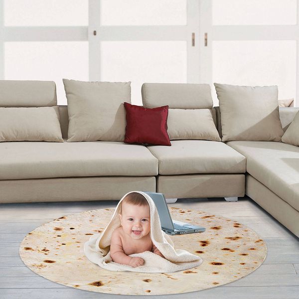 

180cm comfort creations burrito wrap novelty blanket perfectly round tortilla home decoration wearable mat warm soft shawl
