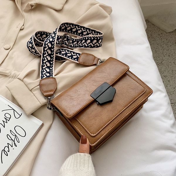 

instagram super bag women 2020 trend new retro versatile bag with wide shoulder strap small square casual single messeng
