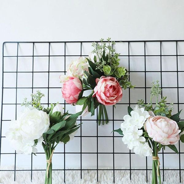 

1bouquet artificial peony flower fake plants diy party wedding festival decor