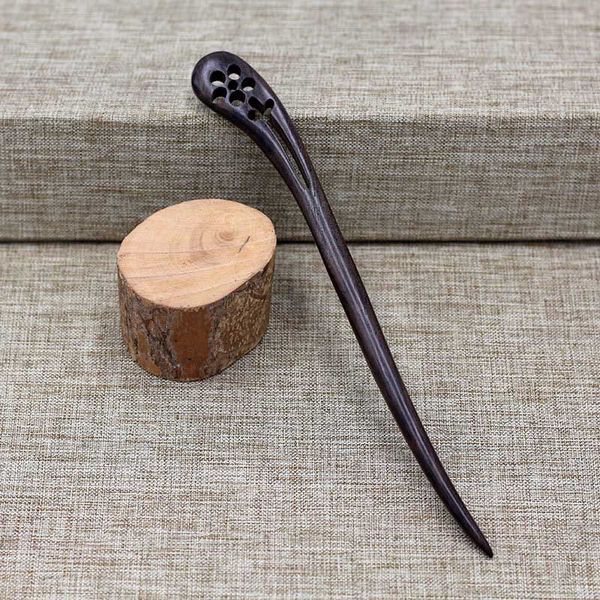 

ancient chinese style simple wooden hair fork black sandalwood hairpins clips hair sticks for women girls ornaments, Golden;white