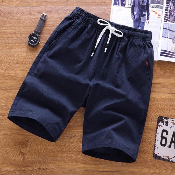 

men's summer fashion casual daily pure color casual loose belt drawstring beach shorts straight pants calcoes desportivos 50, White;black
