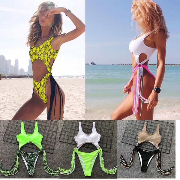 

openwork one-piece bikini women designer swimsuit designer bathing suits pull leopard strap one-piece swimsuit