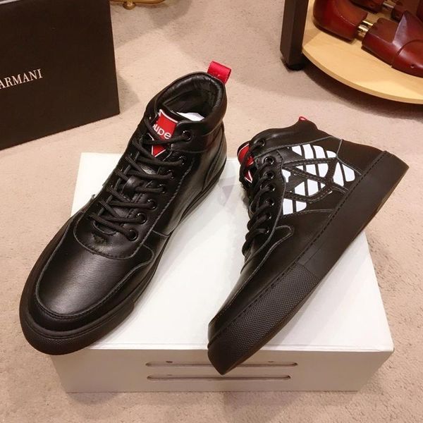 

k6 моды роскошь высокой верхней случайные мужчины обувь высокого качества на открытом воздухе путешествия мужчины обувь оригинальный упаковк, Black