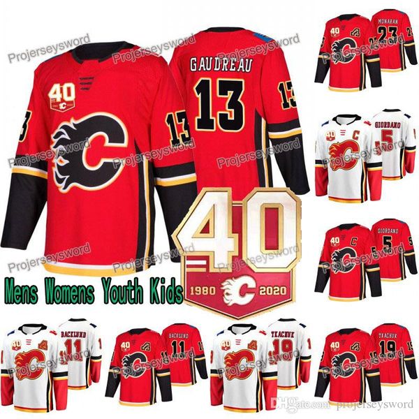 

40th Anniversary Johnny Gaudreau Calgary Flames Rasmus Andersson Mark Giordano T. J. Brodie Mikael Backlund Matthew Tkachuk Sean Monahan