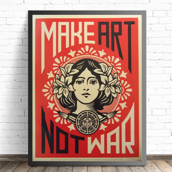 

make art not war art vintage poster prints oil painting on canvas wall murals pictures for living room decoration