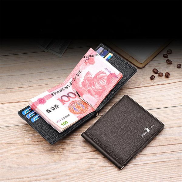 

williampolo fashion genuine leather wallet men money case with coin pocket minimalist thin design card holder clip purse, Red;black