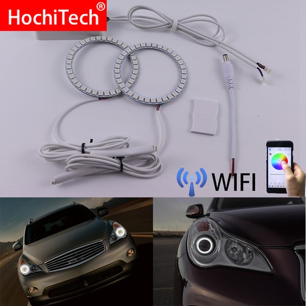 

wifi wireless rgb multi-color led angel eye halo rings day light drl for infiniti qx50 2013