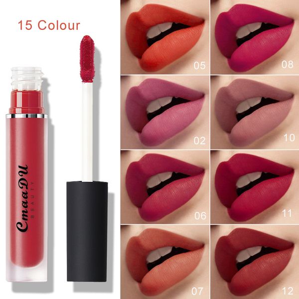 

mateup matte lipgloss 15 цветных кремовых цветных нелегкостных чашек для губного колпака водонепроницаемая ультравшая продолжительная мечта