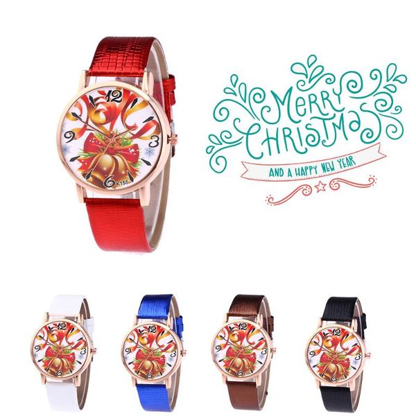 

женщины моды рождественский подарок шаблон часы кварцевые аналоговые кожаный ремешок наручные часы casual saat, Slivery;brown