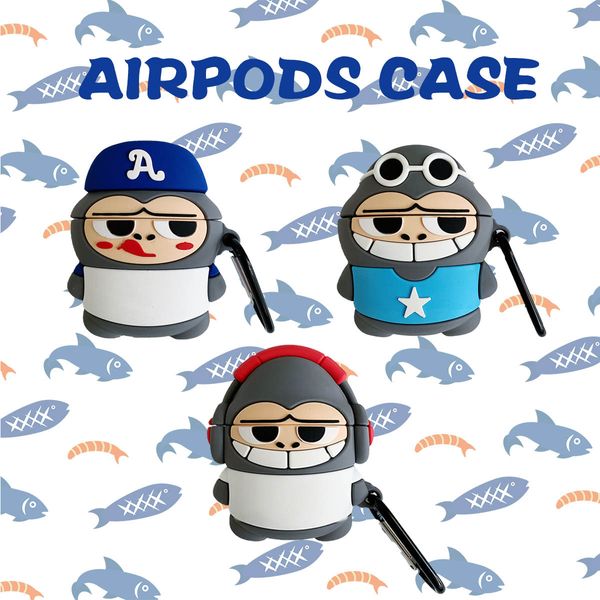 

fashion cartoon brand headphones apply airpods 1/2 case cap shell drop resistance silicone protective cover creative male female models
