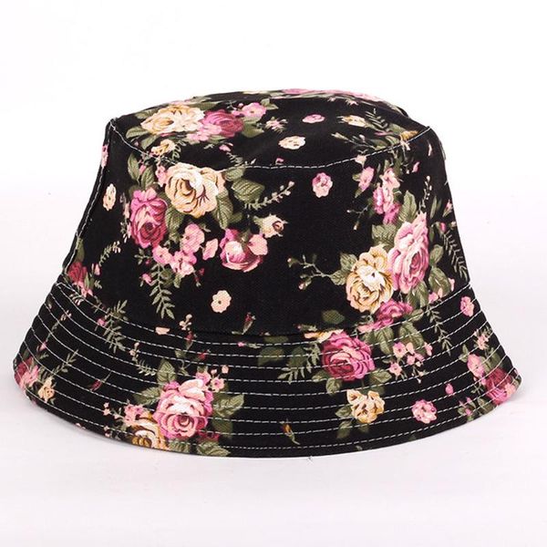 

fashion colours print sun hat fisherman caps outdoor beach canvas bucket hat womens summer hats casual bob chapeau visor cap