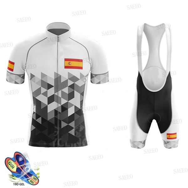 

racing sets 2021 spain cycling pro team bike jersey set ropa ciclismo hombre summer quick dry riding mountain clothing, Black;blue