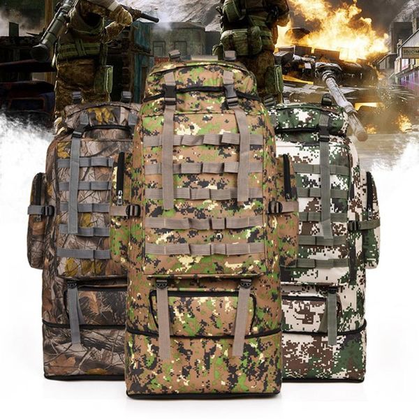 

outdoor bags lixada 100l 600d nylon tactical army backpack rucksack training hunting molle camping hiking sports bag