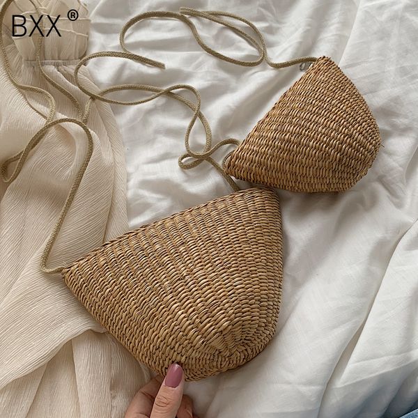 

bxx] маленькие соломенные сумки для женщин 2020 летние сумки через плечо леди дорожные кошельки и сумки женское плечо сумка-мессенджер hl56