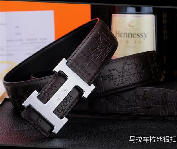 

HermÃ¨ brand de igner belt women men belt leather luxury999, Black;brown