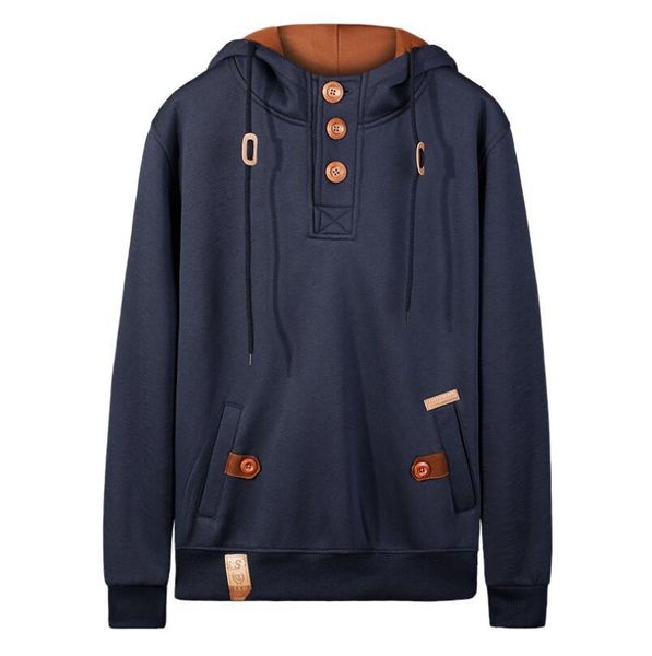 

gray designer fashion hoodies new men's loose casual hoodie with button solid color sweatshirts ing, Black