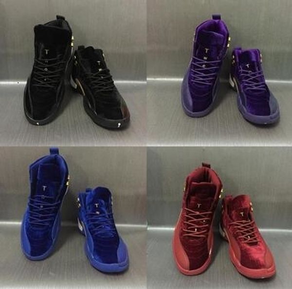 

with box 12 royal blue black purple wine red suede velvet heiress basketball shoes sneakers for men women outdoor sports shoe