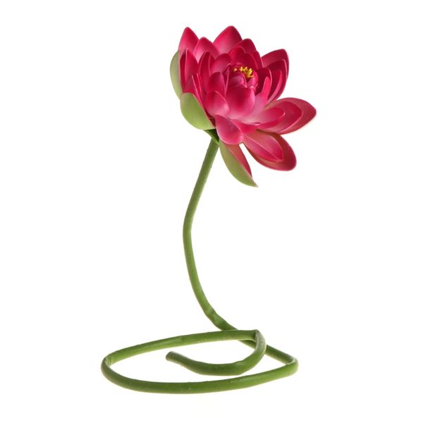 

artificial fake flower lotus water lily with rod plants garden pond vase decor dxaf