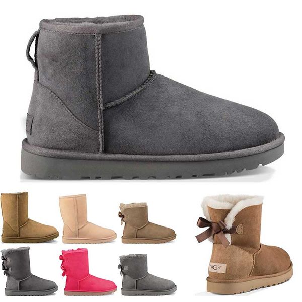 

ale australia women classic snow boots ankle short bow fur boot for winter chestnut women winter shoes size 36-41 keep warm