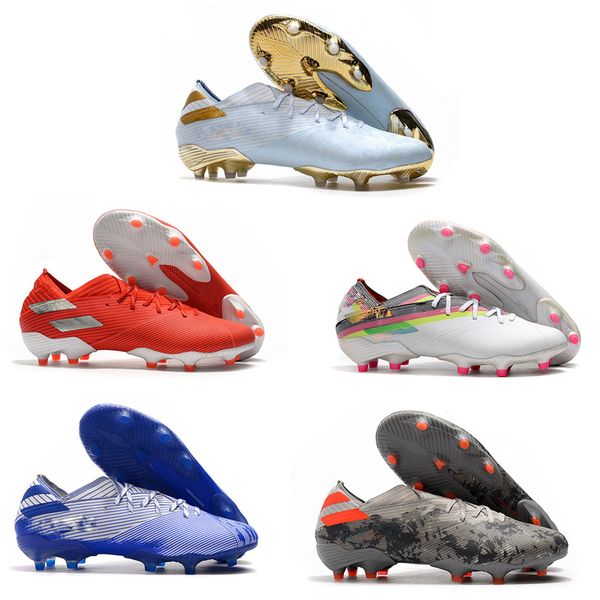 

2020 waterproof men soccer cleats nemeziz messi 19.1 fg 302 redirect copa football boots messi football boots chaussures chuteiras us6.5-11, Black