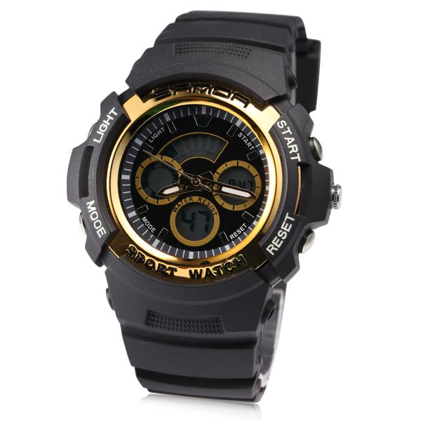 

fashionable design sd-138 sanda men women electronic sport watch three pin dual display digital wrist watch, Slivery;brown