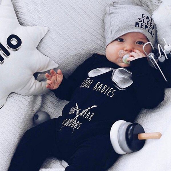 

designer baby clothes cool babies don't wear colovrs printed baby boy rompers letter print girls jumpsuits long sleeve cothing wzw-yw21, Blue