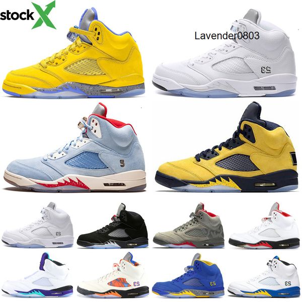 

stock x men 5 5s basketball shoes fab 5 sp michigan trophy room camo suede red blue wings mens trainers sneaker designer breathable shoes, Black