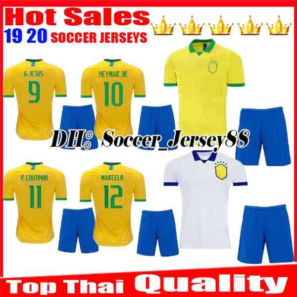 

kids 2019 2020 soccer jersey children away white jerseys 19 20 jesus coutinho firmino marcelo uniforms football kit shirts, Black;yellow