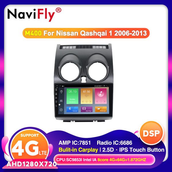 

new android 10.0 hd1280*720 dsp carplay car radio multimidia video player gps for qashqai 1 j10 2006-2013 2 din no dvd car dvd