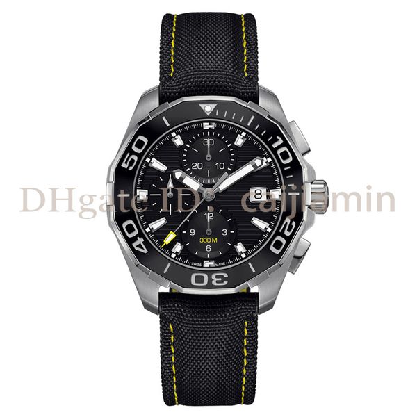 

luxury mens watches japan vk64 quartz movement classic style full stainless steel case watch 5atm waterproof super luminous montre de luxe, Slivery;brown