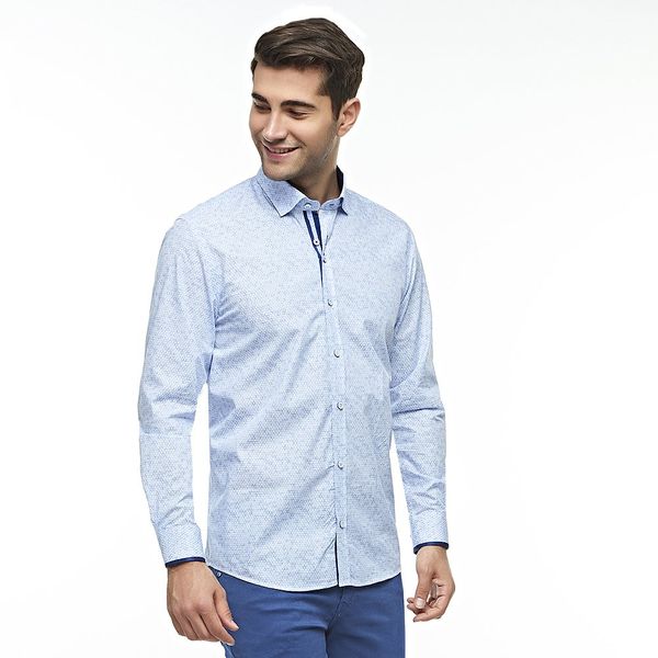 

geometric pattern navy blue shirt, White;black