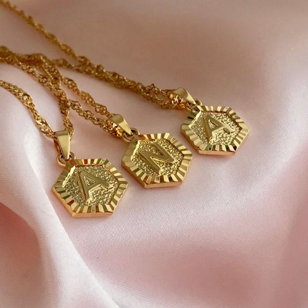 

personalized a-z initial necklaces pendants bridal jewelry figaro chain letter alphabet choker necklace accesorios mujer 2020, Silver