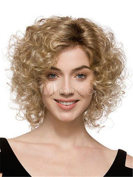 

women's explosive wig short curly hair gradation fluffy rolls with high-grade rose intranet 33 cm long, Black