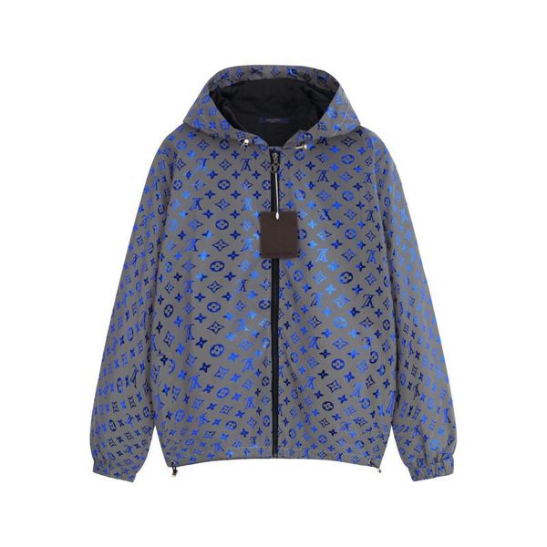 

mens designer jackets hooded spring autumn zipper windbreaker loose star print for men and women coat letters reflective jacket size1, Black;brown