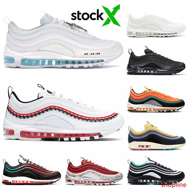 

stock x mschf x inri jesus women men running shoes bred undefeated triple black white sliver bullet sean mens sports sneakers