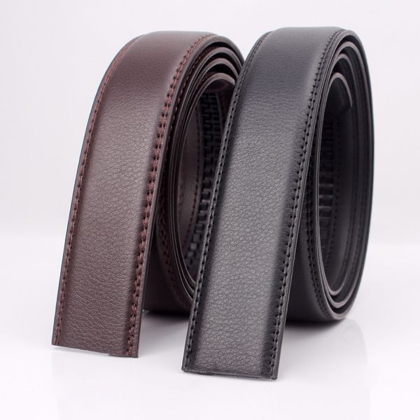

large size belt no buckle for automatic buckle genuine leather belts without for men women no 3.5cm wide 150 160cm, Black;brown