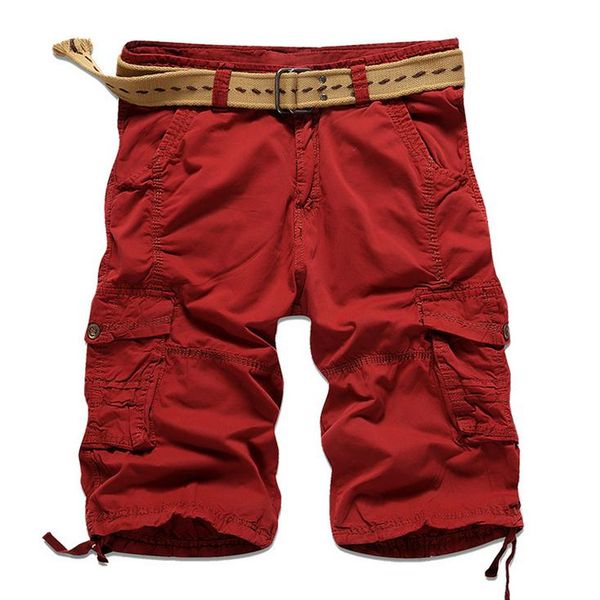 

new 2019 summer outdoor sport cargo cotton solid color army men straight hiking camping mountain climbing baggy shorts, White;black