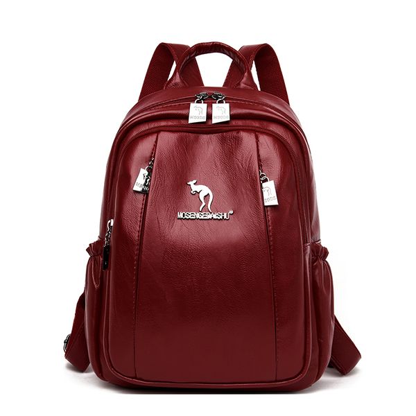 

female leather backpacks ladies bagpack large capacity casual daypack girl mochilas sac a dos 2019