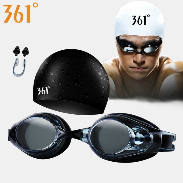 

361 optical swimming goggles myopia swim glasses swimming cap set for pool prescription glasses diopter anti fog swim eyewear goggles