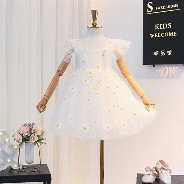 

6402 daisy блестка рукав принцесса baby girl dress summer party wedding kid платье для девочек оптовых детей детской одежды, Red;yellow
