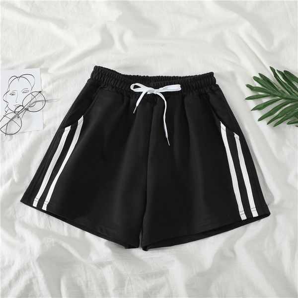 

women's shorts korea ulzzang casual fashion plus size loose college vintage striped punk harajuku female summer ins sweet, White;black