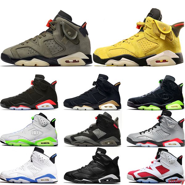 

travis scotts black infrared 6 6s men basketball shoes psg dmp washed denim mens designer trainers sneakers us 7-13 ing