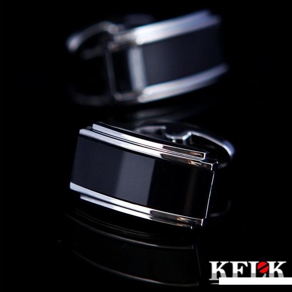 

kflk jewelry shirt cufflink for mens designer brand black cuff link french button luxury wedding male christmas gift, Silver