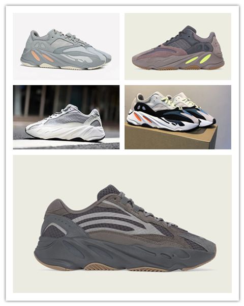 

2019 700 Wave Runner Mauve Kanye West Wave Static Shoes Men Women Black White Blue Grey Sports Athletics Sneaker 36-45